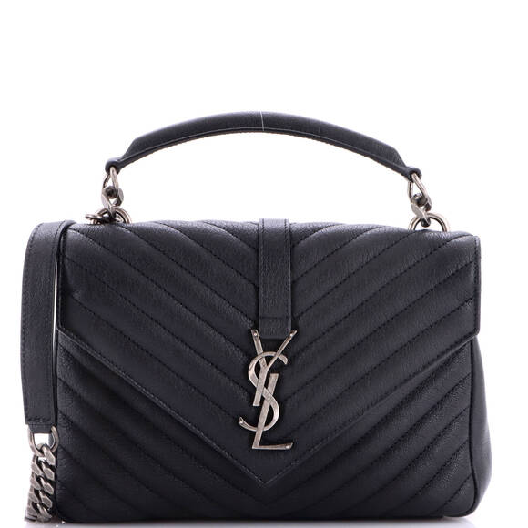 Saint Laurent Handbags - Saint Laurent Medium Classic Monogram College Bag Matelasse Chevron Leather